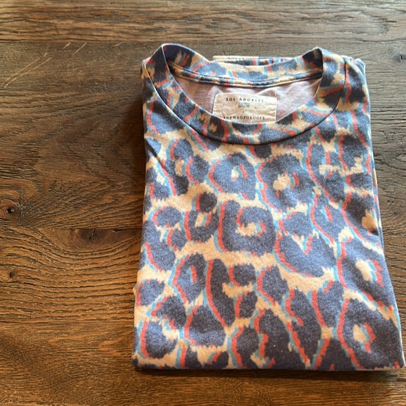 SOL ANGELES Anthropologie Blue and Purple Leopard Print Tee - small - Picture 15 of 15